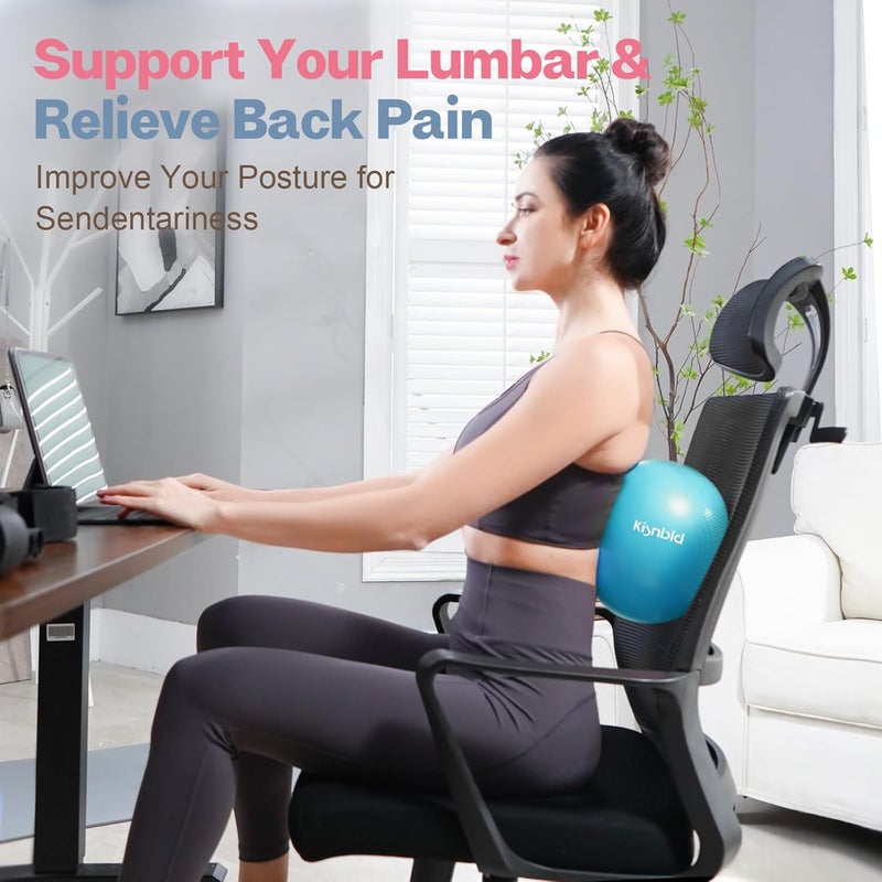 kisnbld Small Exercise Ball, 9 Inch Mini Pilates Ball, Anti Burst and Slip Resistant Mini Yoga Ball for Stability, Fitness, Physical Therapy, Stretching & Core Strength Workout at Home Gym & Office - Image 3